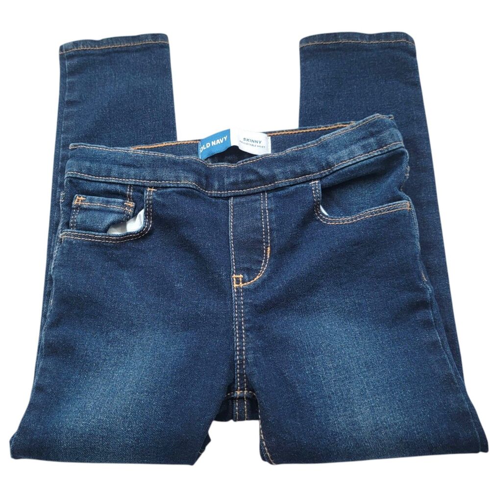 Old Navy Toddler Girl 5T Skinny Jeans Adjustable Waist Pull-On Dark Wash